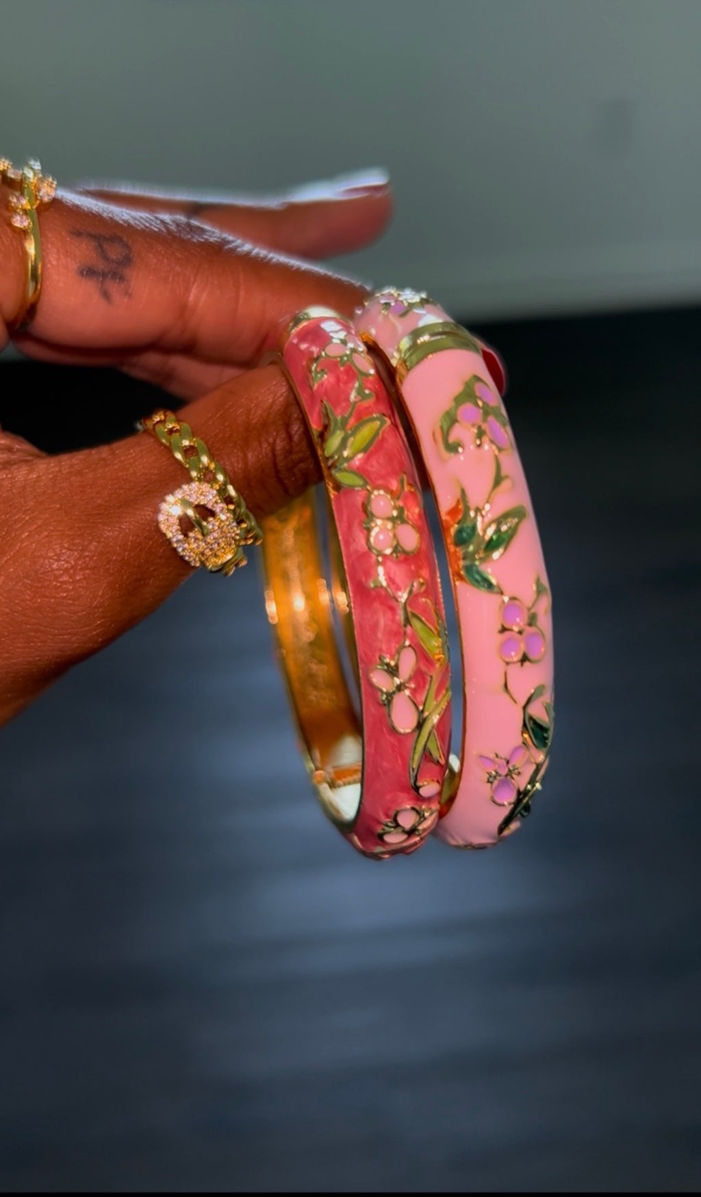 Rosé Floral Bangle